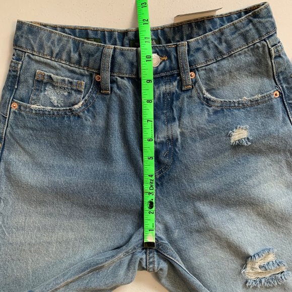 Wild Fable Jean Bermuda Shorts Size 0 High Rise Raw Hem Denim NWT - Picture 14 of 16